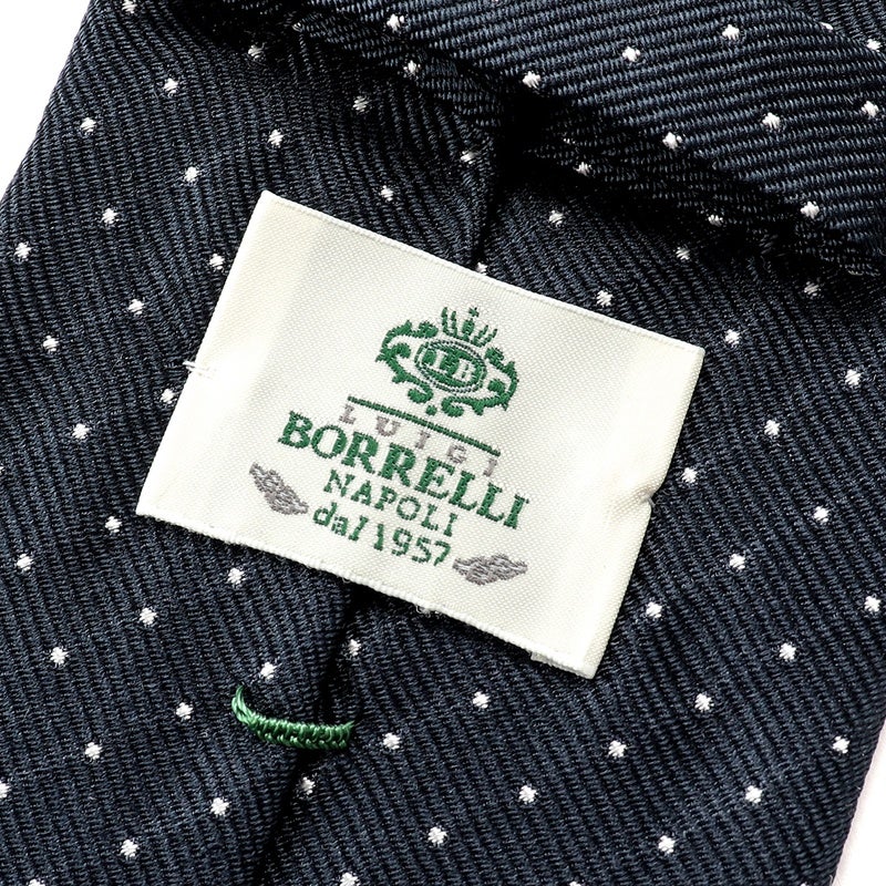 26SS シルクツイルドットネクタイ／9059（ネイビー） | LUIGI BORRELLI