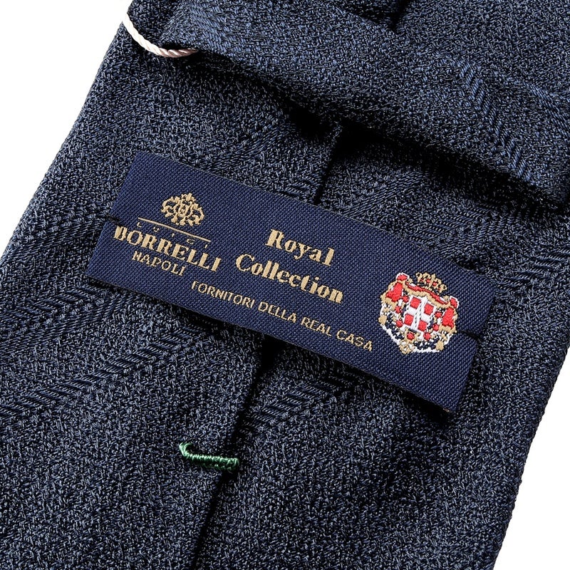 シルクジャカードストライプネクタイ／3673RoyalCollection（ネイビー
