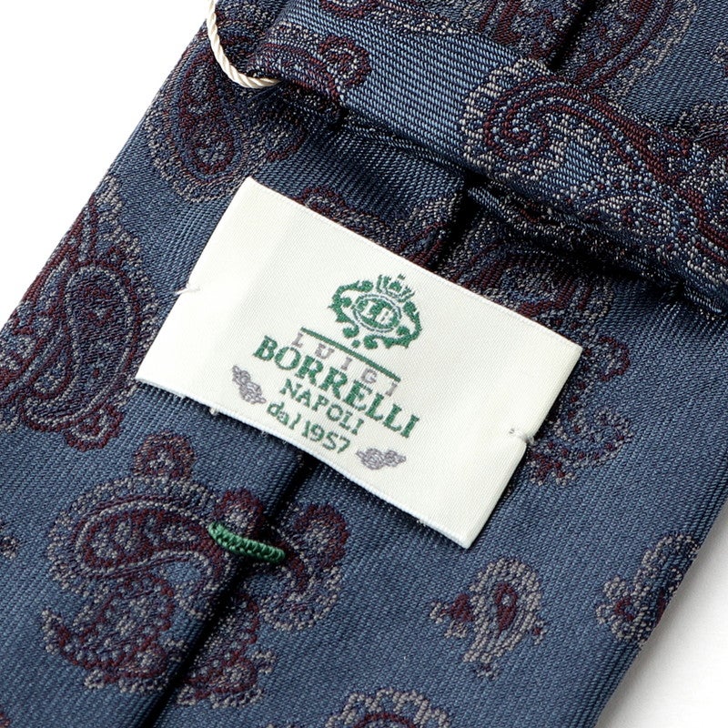 26-27AW シルクツイルペイズリー柄ネクタイ／504（ブルー×ボルドー