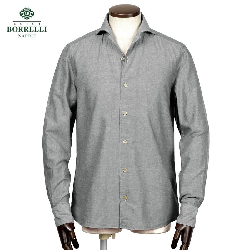 LUIGI BORRELLI/イタリアンカラー/リネンシャツ 25-26AW コットンオックスイタリアンカラーカジュアルシャツ／VESUVIO